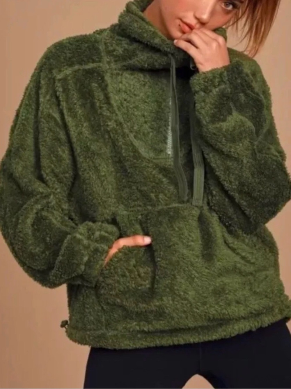FP Movement Big Sky Furry High Neck Quarter Zip Pullover